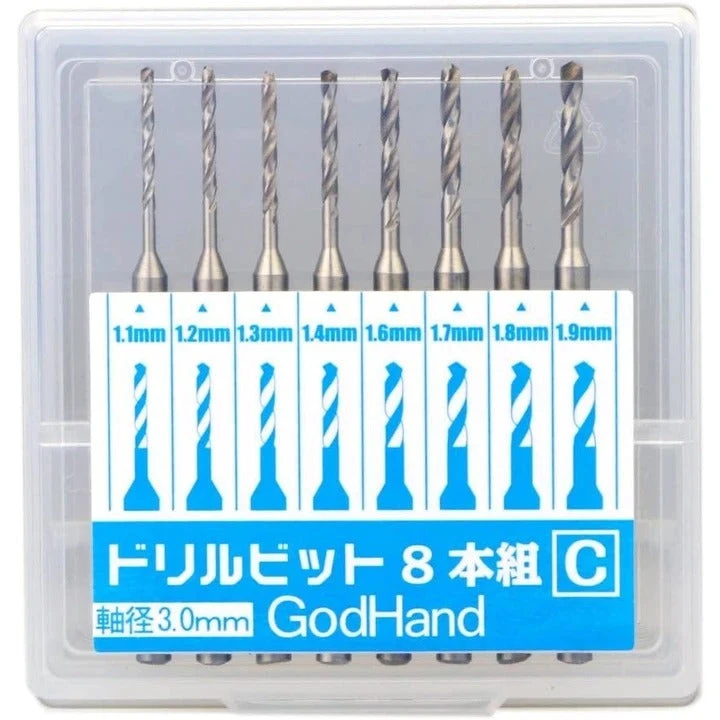 God Hand Godhand GH-DB-8C Drill Bit Set Of 8 (C) For Plastic Model Kit 2 God Hand Godhand GH-DB-8C Drill Bit Set Of 8 (C) For Plastic Model Kit - Image 2