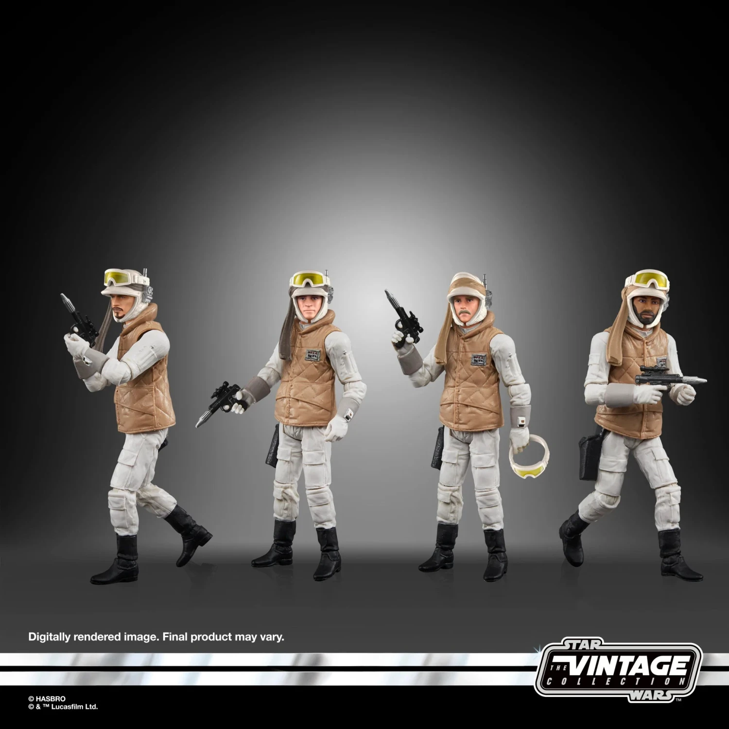 Hasbro Star Wars Vintage Collection Rebel Soldier (Echo Base Battle Gear) F5555 3.75" Action Figure 4-Pack 3 Hasbro Star Wars Vintage Collection Rebel Soldier (Echo Base Battle Gear) F5555 3.75" Action Figure 4-Pack - Image 3